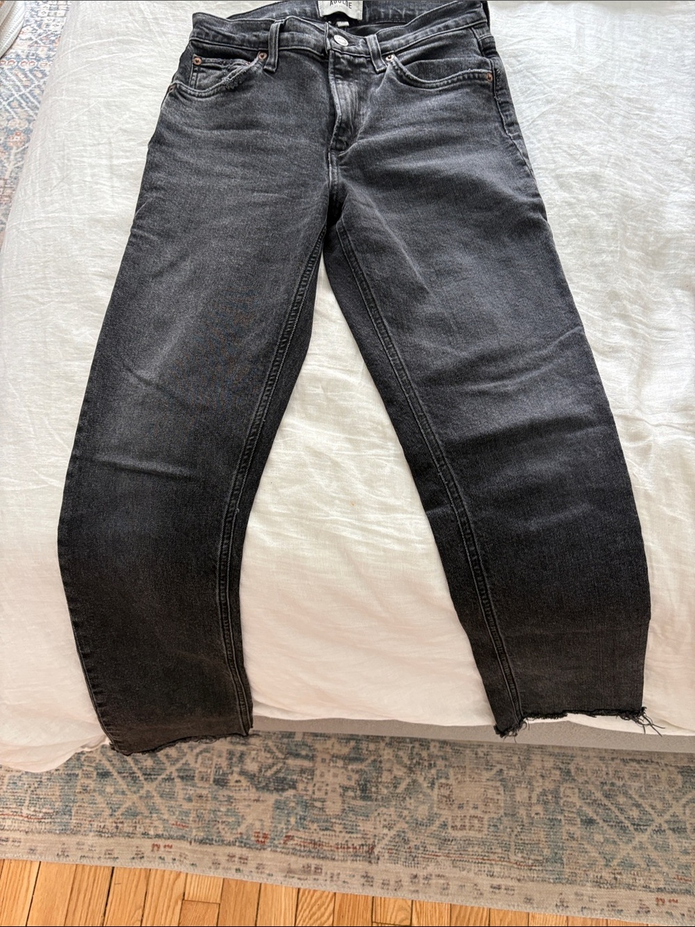 Agolde Straight Leg Black Washed Jeans size 26